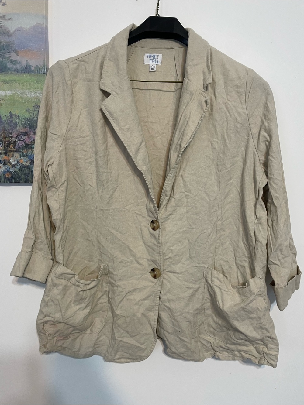 Women's Cream Button-Front Blazer Jacket